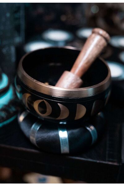 Namaruna Set de boluri cântătoare cu faze lunare - Negru 10,7 cm