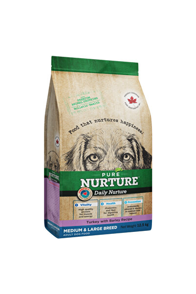 Pure Nurture Hrana pentru caini de talie medie si mare Pure Nurture, cu orz s...