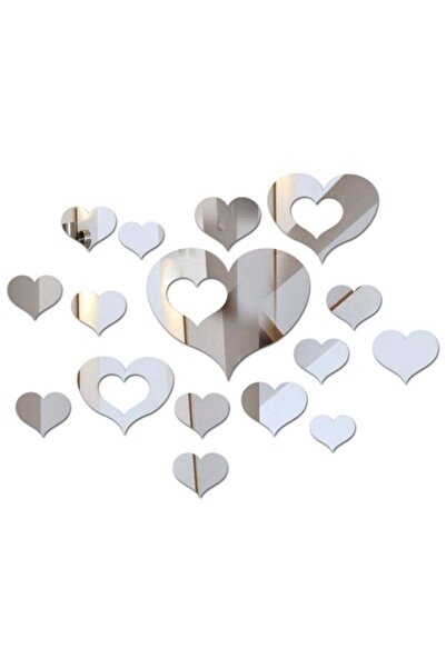Arabest Heart-Shaped 3D Mirror Wall Stickers, Removable Acrylic Decal Tiles f...