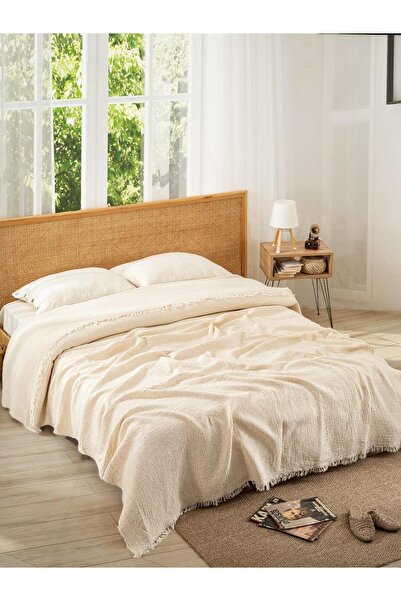 Peshtemalsan MÜSLİN YATAK ÖRTÜSÜ 4 Katlı Muslin %100 Pamuk Çift Kişillik Yata...