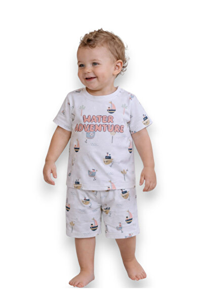 Victor and Jane Infant Boys “Little Adventure” Print Cotton Pajama Set – T-Sh...