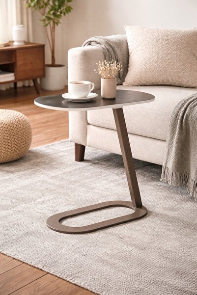 N.zone طاولة جانبية مودرن بشكل C – (مقاس60*30*60) سم – تصميم عصري عملي مناسب ...