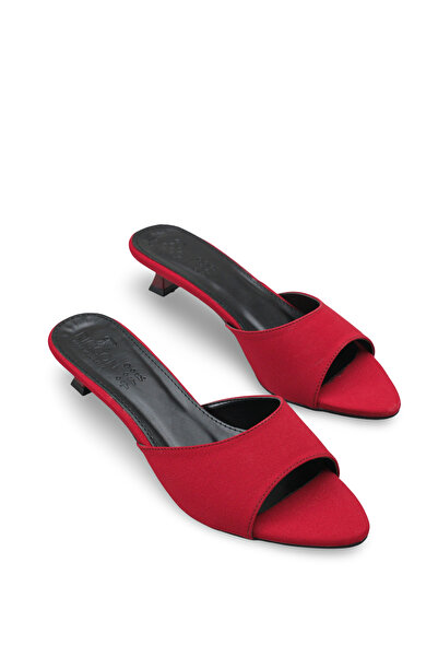 Riccon Γυναικείο Λεπτό τακούνι u T Παντόφλες 001251 Ματ Βουργουνδίας