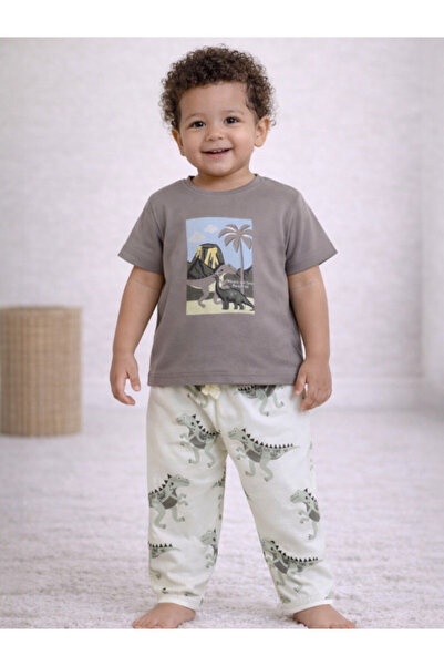 Victor and Jane Infant Boys Nature Print Cotton Pajama Set – T-Shirt & Pajama...