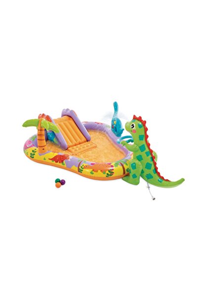 Intex 56139 Dino Park Inflatable children's pool, slide, fountain, multicolor...