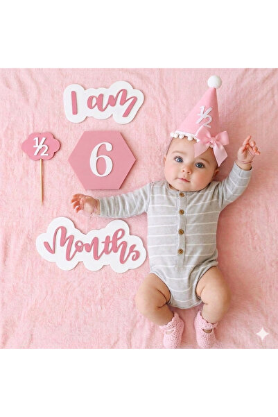 OGELAPARTY Doğum Günü Parti Seti 6 Aylık Yarım Yaş Şapkalı(5 Parça)