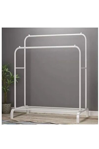 Arabest Double-Rod Clothing Rack with Bottom Shelf, Portable Garment Organize...