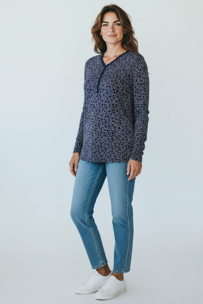 ECE GİYİM ΓΥΝΑΙΚΕΙΑ ΚΑΛΟΚΑΙΡΙΝΗ ΜΠΛΟΥΖΑ ΜΕ ΛΕΠΤΟΜΕΡΕΙΑ ΔΑΝΤΕΛΑΣ ΚΑΙ ΣΧΕΔΙΑΣΜΕ...