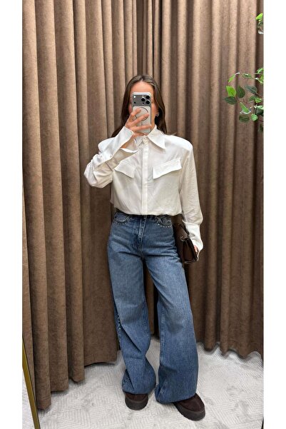 Maysa Omuzu Shoulder Pad Li White Shirt