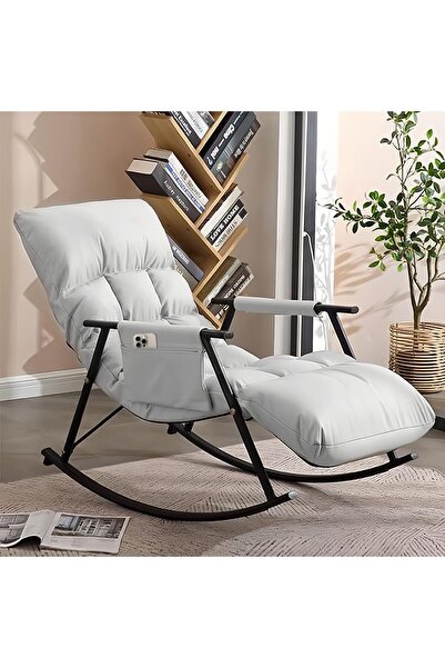 Sumkyle Outdoor Rocking Chair with Metal Frame, Adjustable Papasan Rocker, Wa...