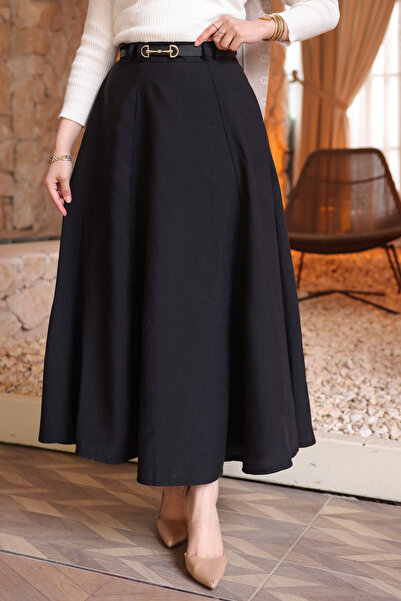 İmajButik Fusta evazată cu centură neagră