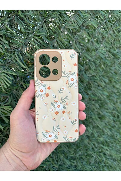 YZGOLDEN REDMİ 15C 4G UYUMLU ÇİÇEK DESENLİ TELEFON KILIFI