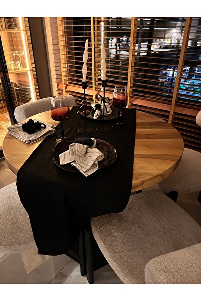 Rachel Black Duck Linen Table Runner 175X50