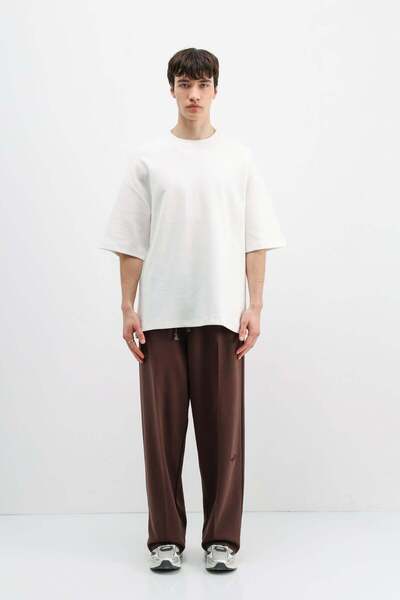 VAMOSCLO Baggy Fit Sweatpants Brown
