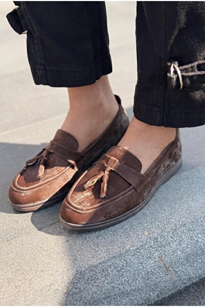 I Love Shoes Γυναικείο Loafer Yorvik Ανοιχτό Καφέ Σατέν