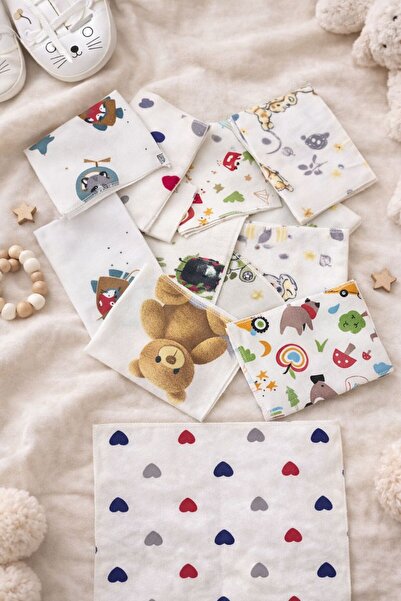 LOTUSSTEKSTİL 12'li Bebek Ağız Mendili