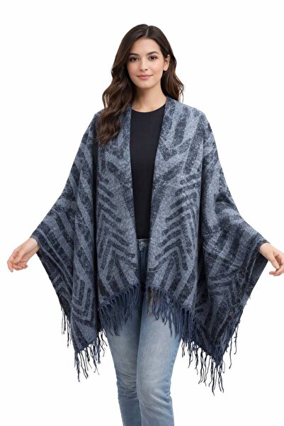 ALDAIYR Women's winter double-sided poncho shoulder 140x140