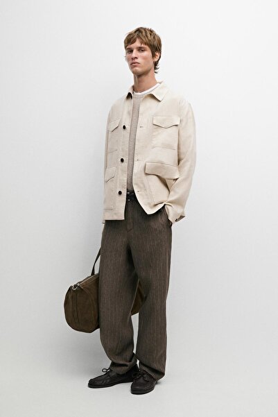 Massimo Dutti Cepli hafif keten ceket