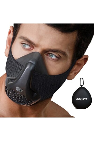 GO4FIT Masca antrenament, Training Mask, Marime Universala pentru Fitness, Al...