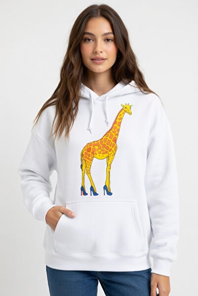 Rabona Fashion Fashion Hunter Giraffe – Heeled Design Sweatshirt / Hoodie (Op...