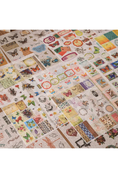 Kolbi Craft 1 ورقة تحتوي على 30 قطعة من ملصقات الزهور ذات الطابع القديم من وا...