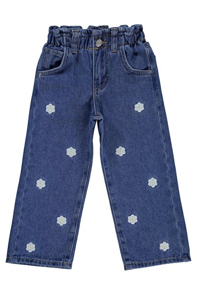 Civil Girls Daisy Embroidered Pants for 2-5 Years - Blue