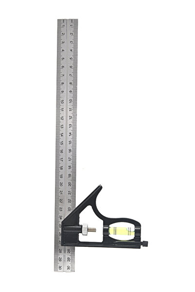 Lawazim مسطرة زاوية متحركة 30 سم - مربع قابل للتعديل مع ميزان فقاعي، أداة قيا...