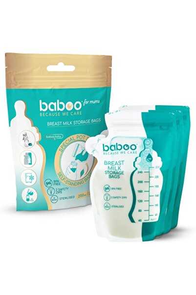 Baboo Easy Pour Breastmilk Storage Bag 250 ml - Pre-Sterilized Breast Milk St...