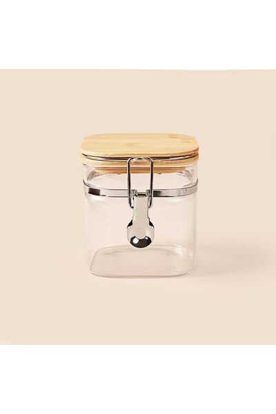 AROW Jacke Kilitli Cam Kavanoz - Şeffaf / Açık Kahverengi - 900 ml