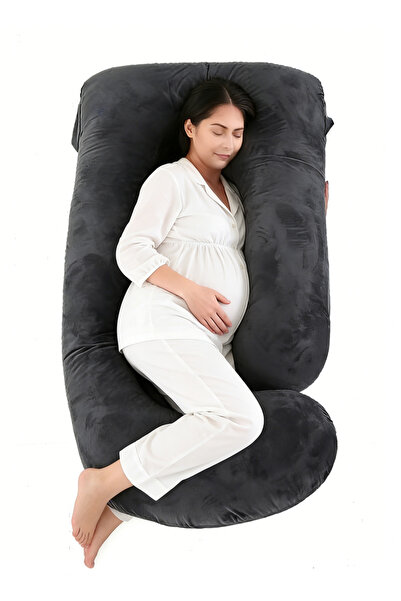 Yoawllty Black U Shaped Full Body Pregnancy Pillow Maternity Support Pillow w...