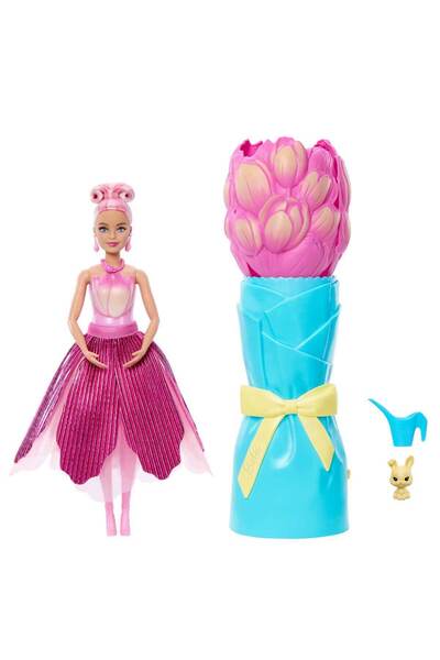 Barbie Petal Pop Bebek ve Aksesuarları Lale Oyun Seti JMF57