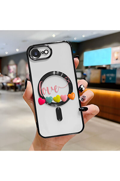 ucuc iPhone 16E Uyumlu Şeffaf Arka Yüzeyli Manyetik Darbeye Dayanıklı Silikon...