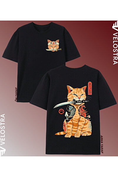 Velostra Unisex Femei Bărbați Japoneză pisică cu imprimeu supradimensionat Co...