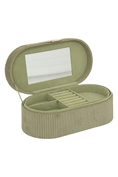 ATMOSPHRE Green jewelry box - organizer with mirror and compartments