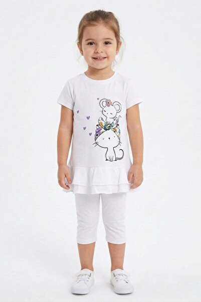 NEWKİDS Детска туника с котешки мотиви и набори