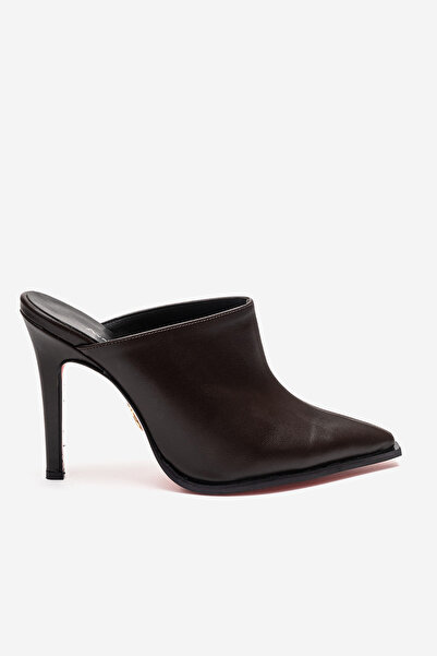 Ayakkabı Ateşi Καφέ Δερμάτινο Στιλέτο Παπούτσι με τακούνι Κλασικό Βραδινό Φόρ...