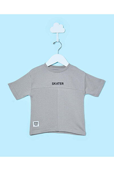 REDTAG Infant Boys Grey Solid T-Shirt