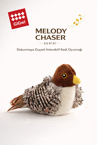 Gigwi Melody Chaser Serisi Peluş Kuş - Dokunmaya Duyarlı & Sesli Kedi Oyuncağı