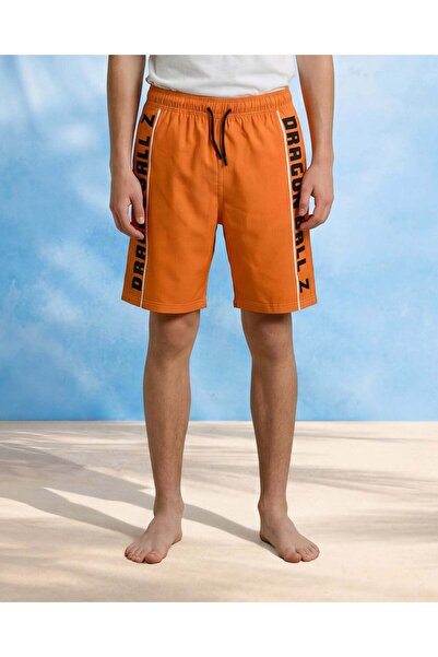 REDTAG Senior Boys Orange Dragon Ball Z Swimwear Shorts