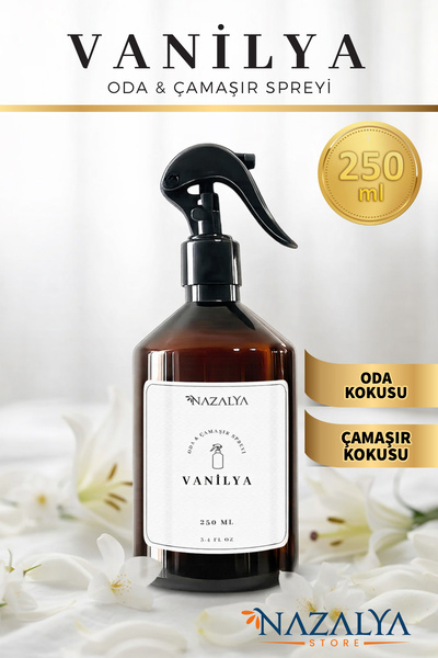 Nazalya VANİLYA - Oda Ve Çamaşır Spreyi Oda Kokusu Kalıcı ve Ferah Etkili Roo...