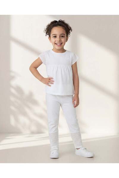 REDTAG Girls White Mesh Top