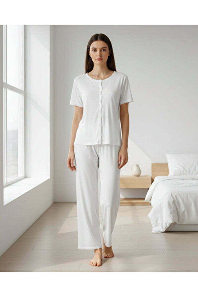 REDTAG Women Mid Grey Solid Short Sleeve Knit Pyjama Set