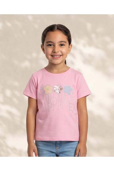 REDTAG Girls Pink Printed T-Shirt