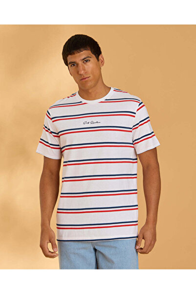 REDTAG Men Assorted Yarn Dyed Striped T-Shirt
