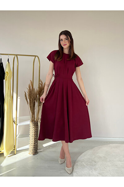 For Angels Haljina sa plisiranim strukom i vezanim rukavima