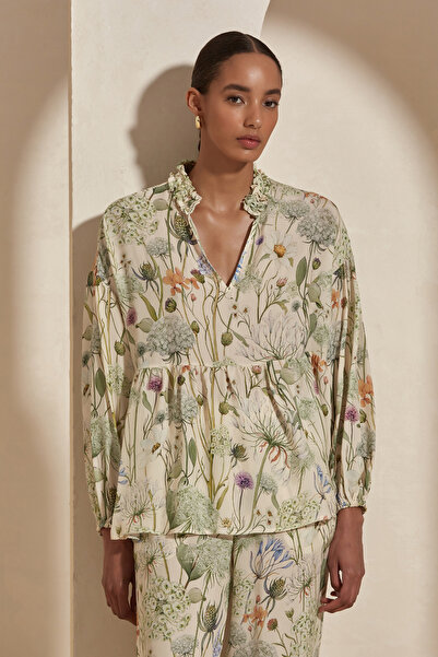 Dahlia Bianca Bowie Floral Print Blouse