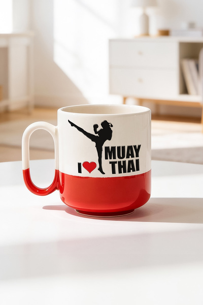 BB TRADE كوب سيراميك مطبوع برو بتصميم مواي تاي سعة 330 مل