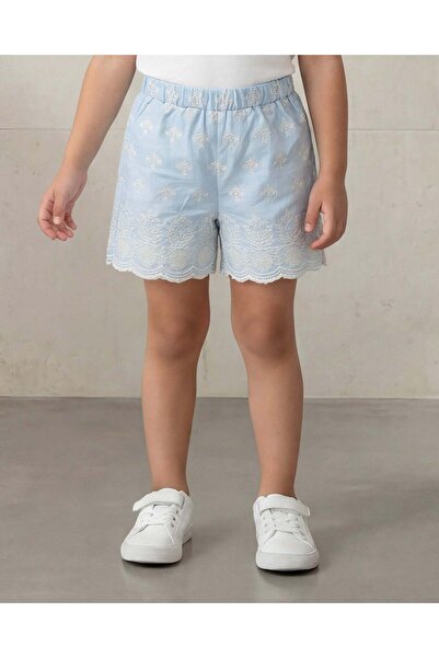 REDTAG شورت شيفلي أزرق سماوي للبنات