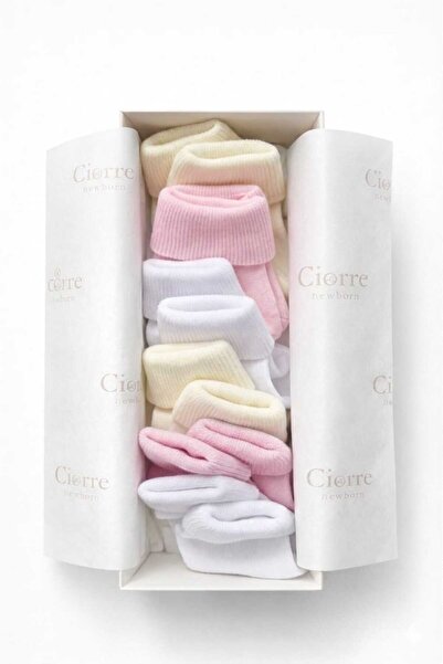 ciorre Bebek Çorap Seti 6 lı - Pink Socks - Pembe Ekru Beyaz