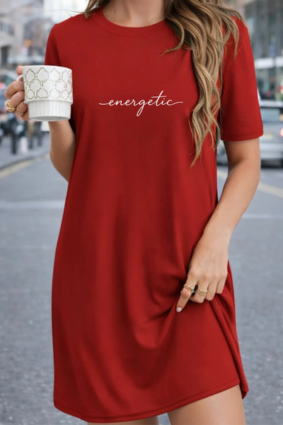 HOFFNUNG Unisex Short Sleeve Round Neck Energetic Solid Color Long Tshirt